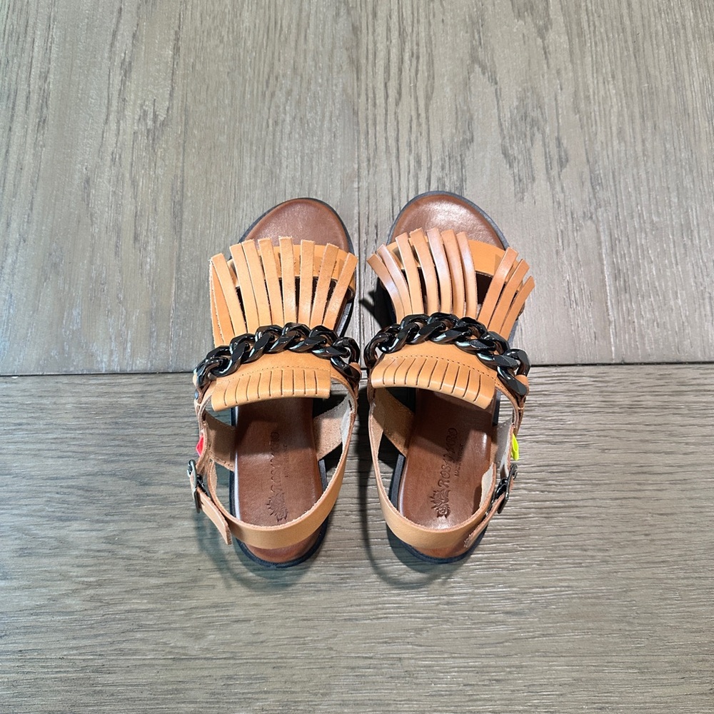 Rosamaro Made in Italy Sandals Brown Leather EU 38 US 7.5 - Picture 9 of 10